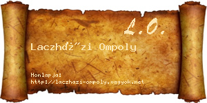 Laczházi Ompoly névjegykártya